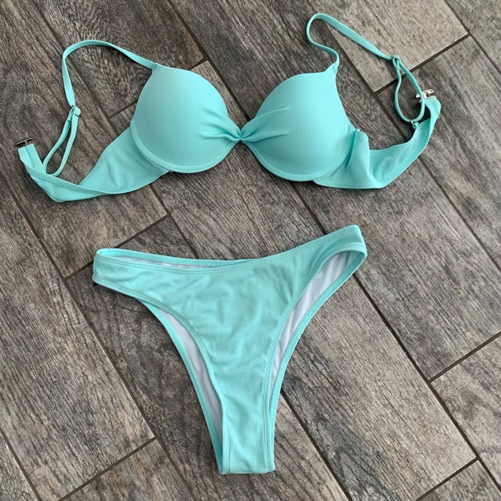 Mint blue bikini swimsuit
